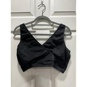 Cacique Black Ribbed Bralette Wireless Unlined 26 / 28